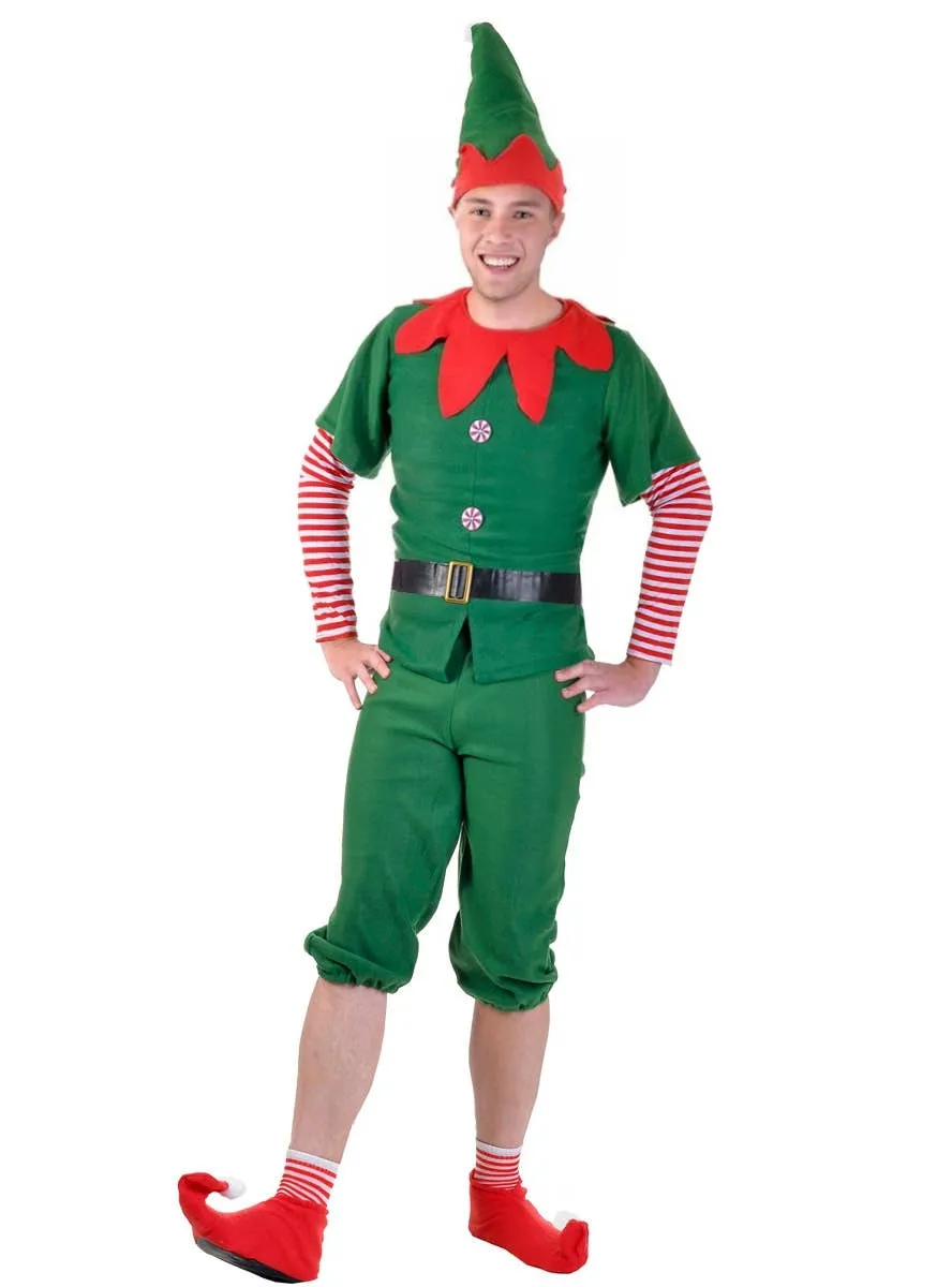 Cheery Green Christmas Elf Teen Boys Costume