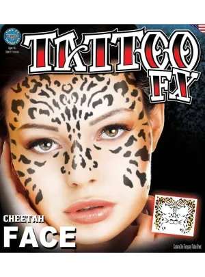 Cheetah Print Temporary Face Costume Tattoo