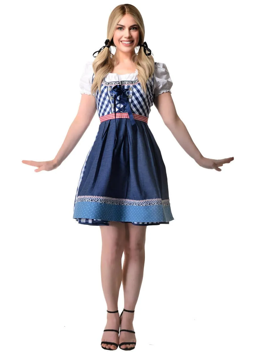 Chequered Blue Dirndl Womens Oktoberfest Costume
