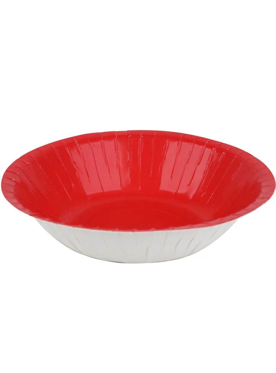 Cherry Red 18cm 20 Pack Paper Party Bowls