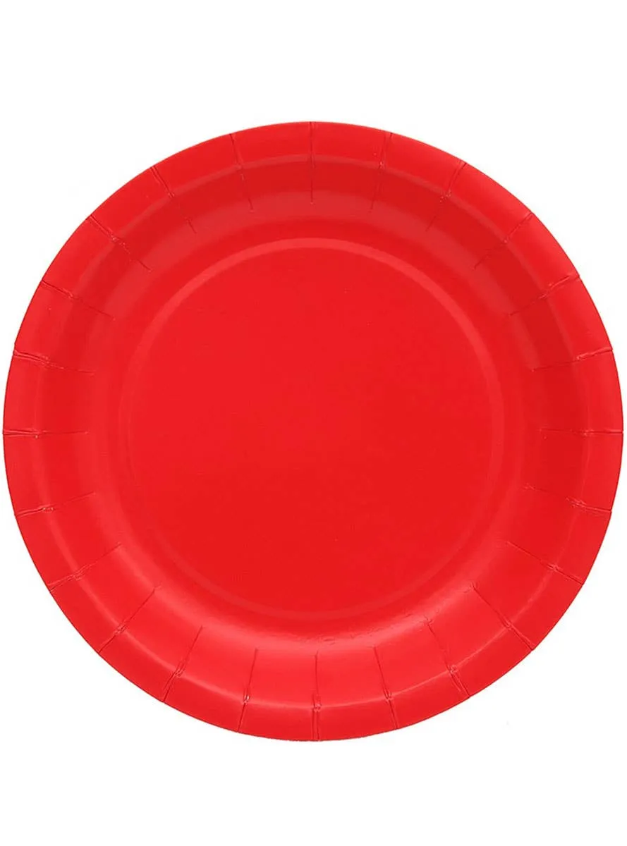 Cherry Red 20 Pack 18cm Round Paper Plates