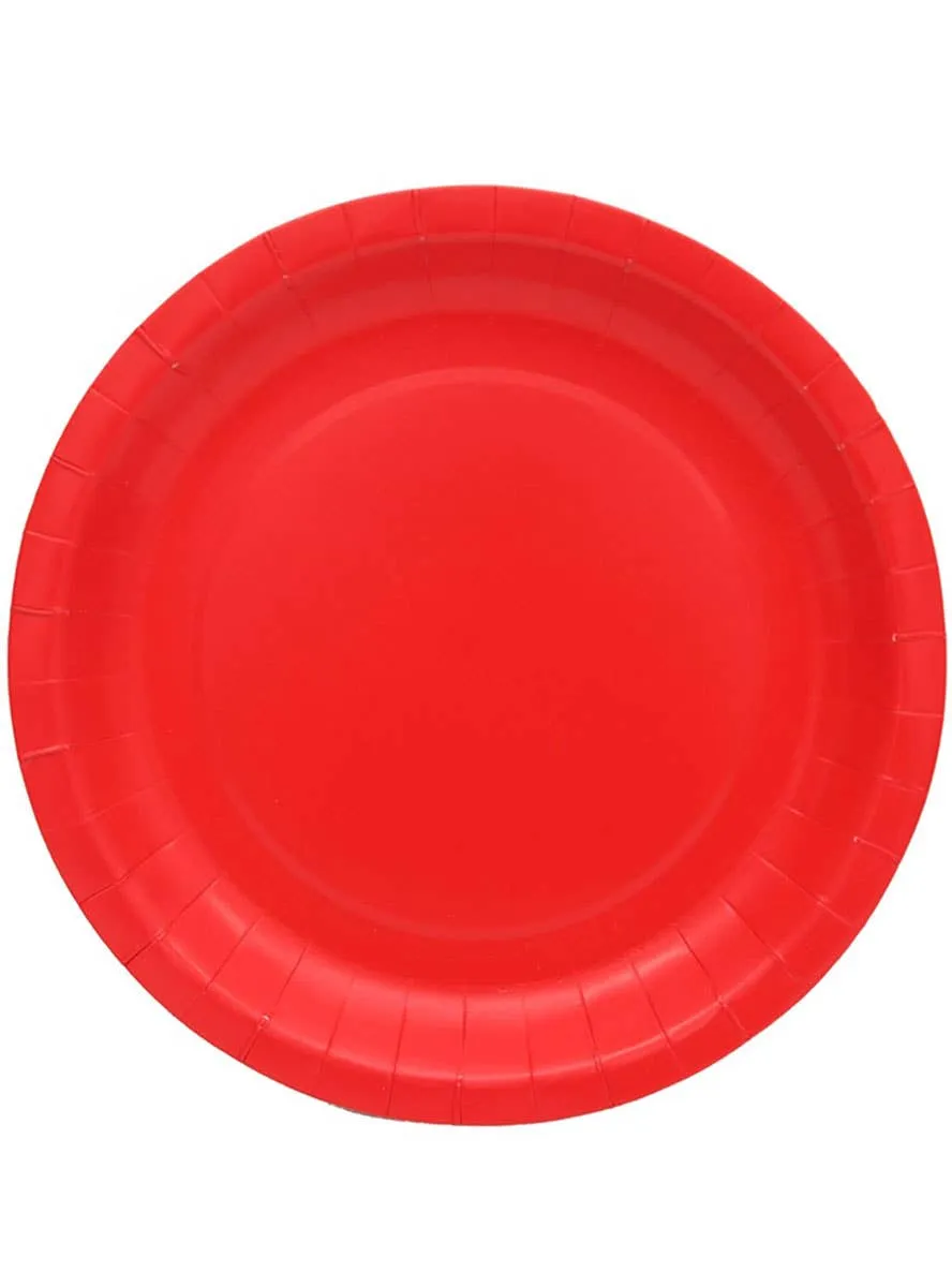 Cherry Red 20 Pack 23cm Round Paper Plates