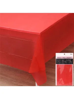 Cherry Red 270cm Plastic Table Cover