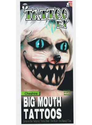 Cheshire Cat Big Mouth Temporary Face Tattoo Kit