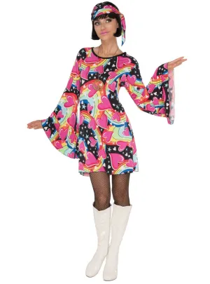 Chic 60s Womens Go-Go Girl Fancy Dress Costume