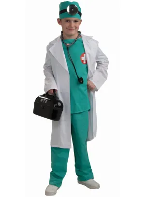 Chief Surgeon Boys Scrubs and Coat Costume