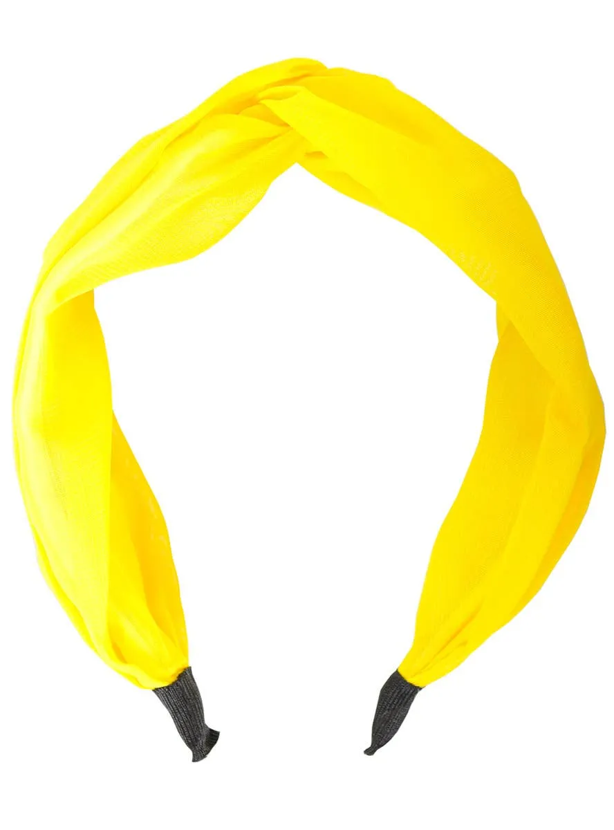 Chiffon Yellow Twist Costume Headband