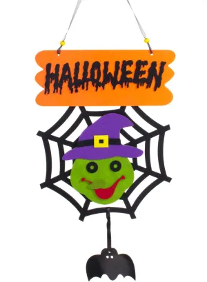 Child Friendly Hanging Witch Spider Web Halloween Decoration