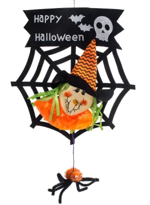 Child Friendly Happy Halloween Sign with Orange Witch
