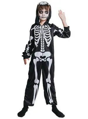 Chilling Skeleton Boys Halloween Costume Jumpsuit
