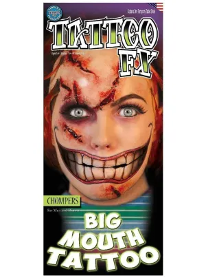 Chompers Big Mouth Temporary Tattoo Special FX