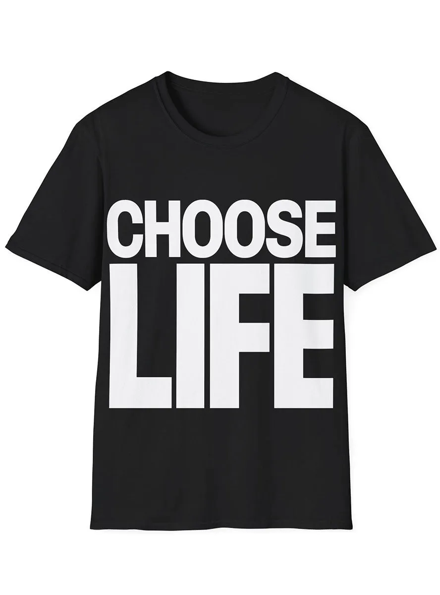 Choose Life Black and White Plus Size 80s Costume Shirt