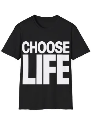 Choose Life Black and White Plus Size 80s Costume Shirt