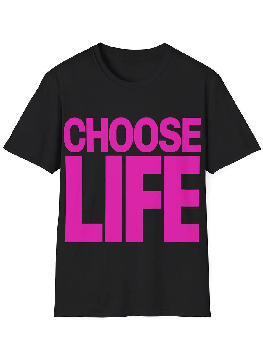 Choose Life Pink and Black 80s Costume Shirt