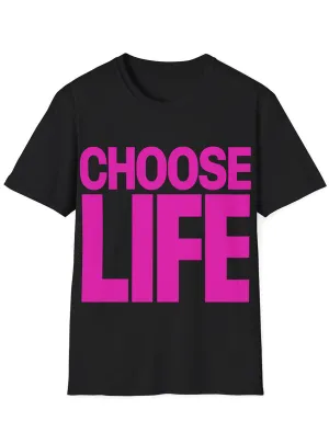 Choose Life Pink and Black 80s Costume Shirt