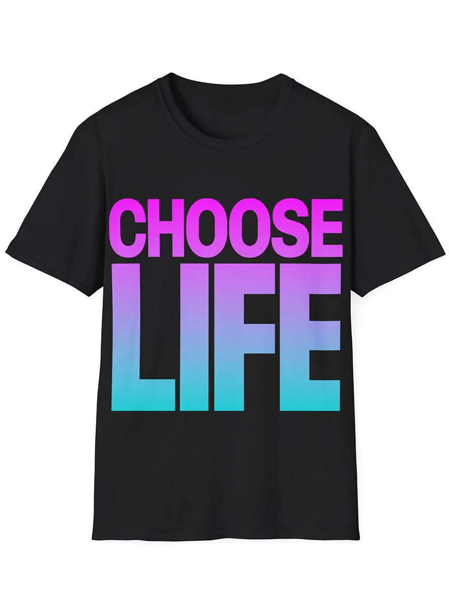 Choose Life Pink and Blue Plus Size 80s Costume Shirt
