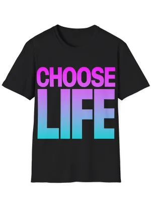 Choose Life Pink and Blue Plus Size 80s Costume Shirt