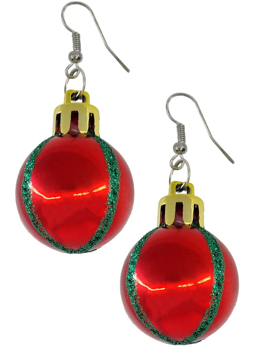 Christmas Bauble Red Earrings