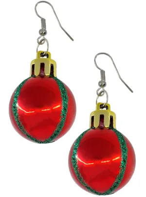 Christmas Bauble Red Earrings