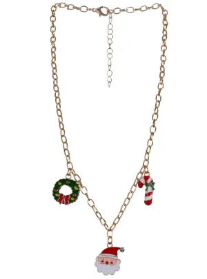 Christmas Icon Pendants on Gold Chain Necklace