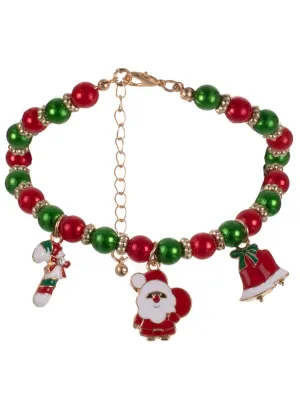 Christmas Icons Red and Green Beaded Bracelet