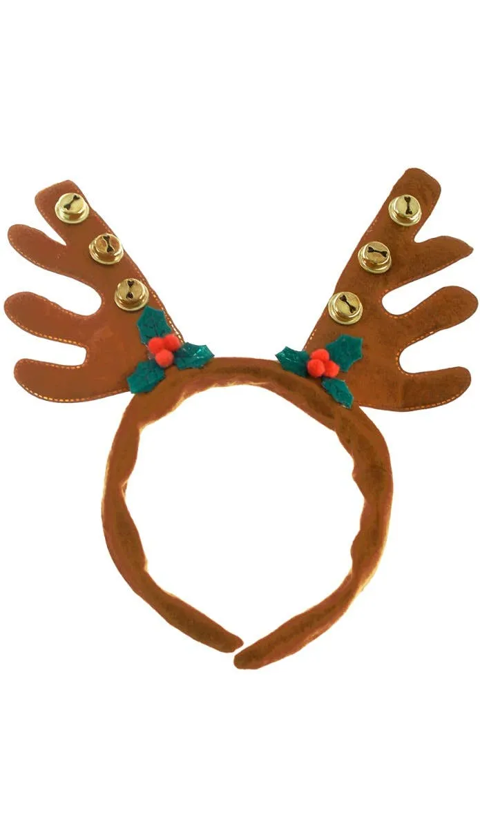 Christmas Reindeer Brown Antler Headband Costume Accessory