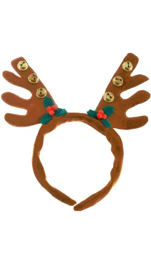 Christmas Reindeer Brown Antler Headband Costume Accessory