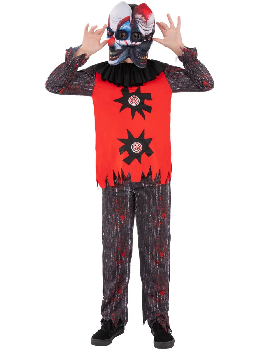 Chuckles the Clown Boys Double Headed Halloween Costume
