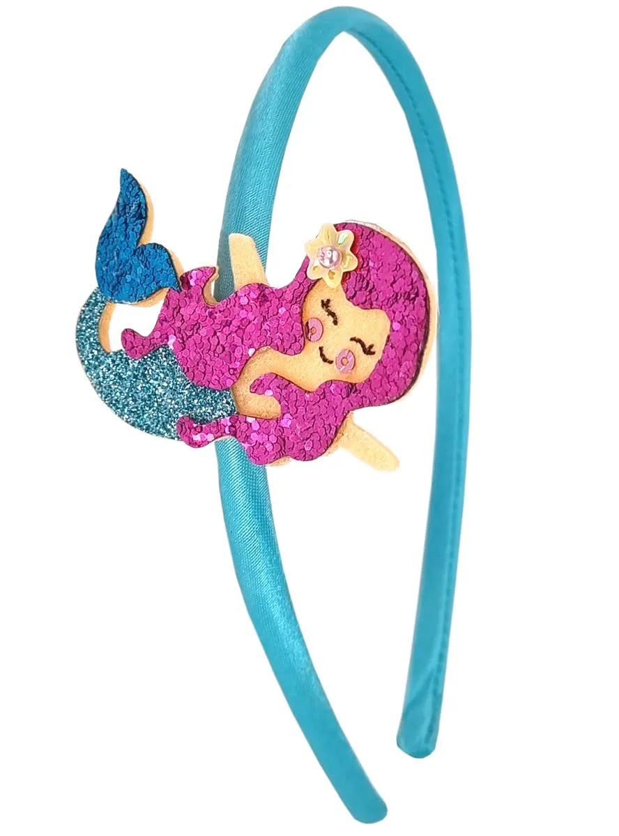 Chunky Glitter Blue Mermaid Girls Costume Headband