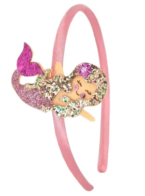 Chunky Glitter Pink Mermaid Girls Costume Headband