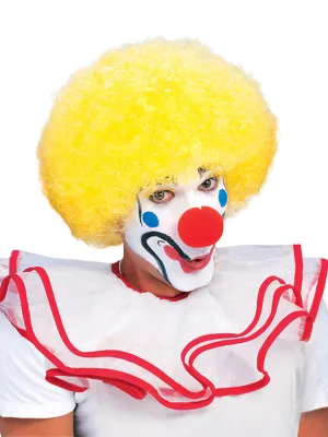 Circus Clown Adults Yellow Afro Costume Wig