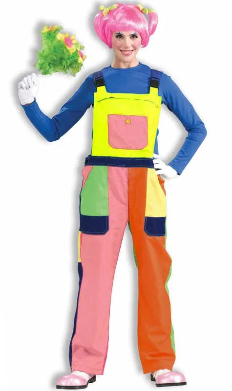 Circus Clown Womens Deluxe Costume Overalls