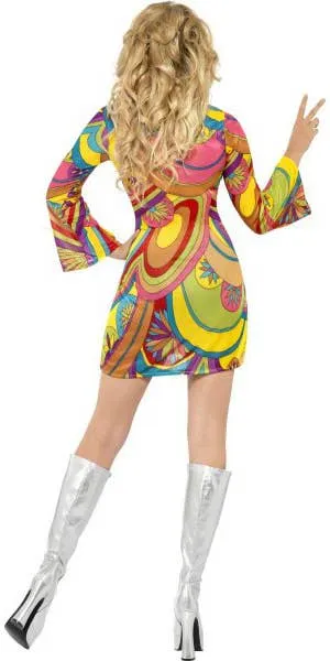 Classic 1960s Flower Power Womens Hippie Costume