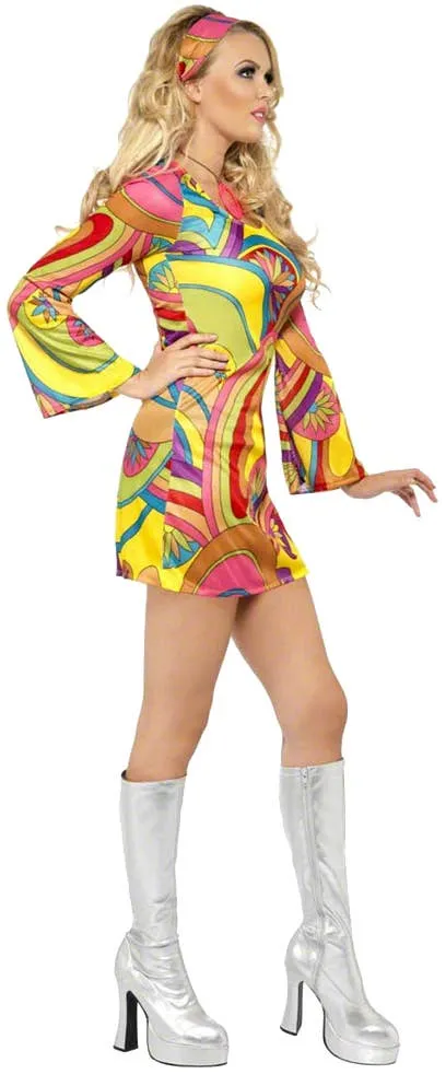 Classic 1960s Flower Power Womens Hippie Costume