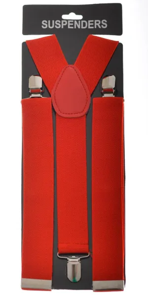 Classic 1980s Red Costume Suspenders