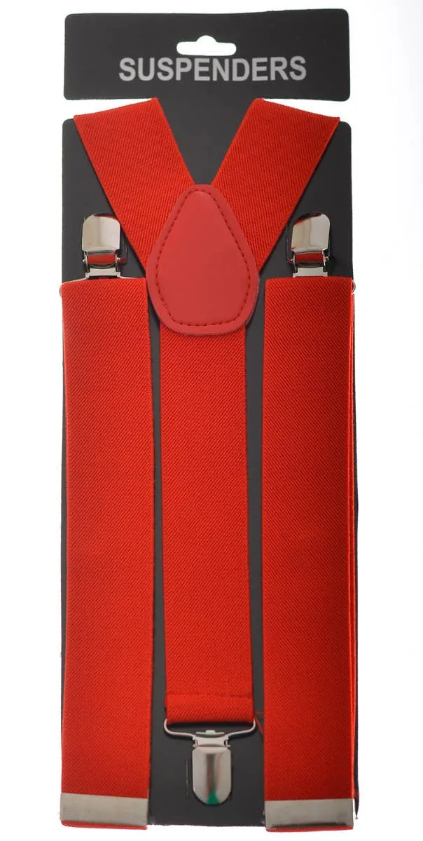 Classic 1980s Red Costume Suspenders
