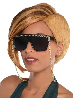 Classic 90s Hip Hop Gold Chain Sunglasses