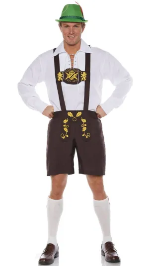 Classic Belgian Brown Lederhosen Mens Oktoberfest Costume