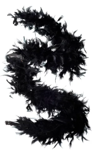 Classic Black 1920s Feather Boa Accessory