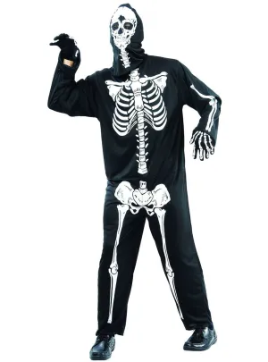 Classic Black and White Skeleton Mens Halloween Costume