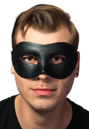 Classic Black Deluxe Leather Masquerade Mask