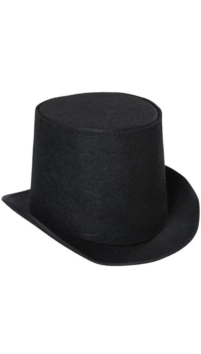 Classic Black Feltex Adults Costume Top Hat