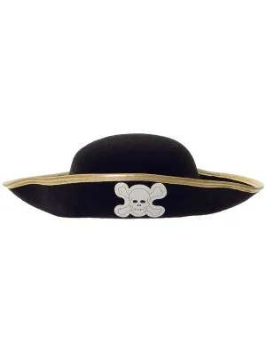 Classic Black Feltex Kids Pirate Costume Hat