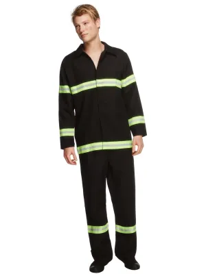 Classic Black Firefighter Mens Costume