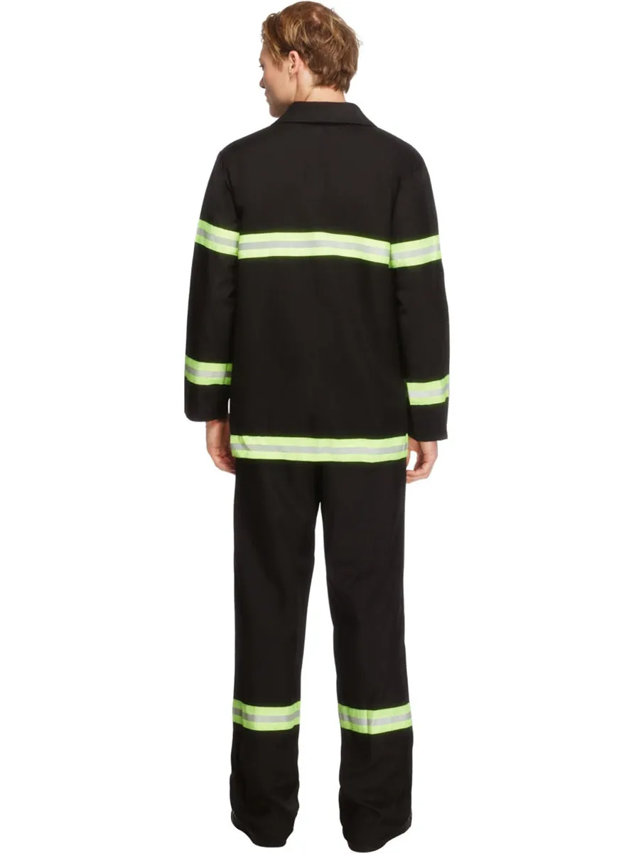 Classic Black Firefighter Mens Costume