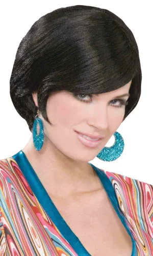 Classic Black Mod Bob Womens Costume Wig