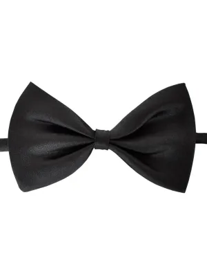 Classic Black Satin Adjustable Costume Bow Tie
