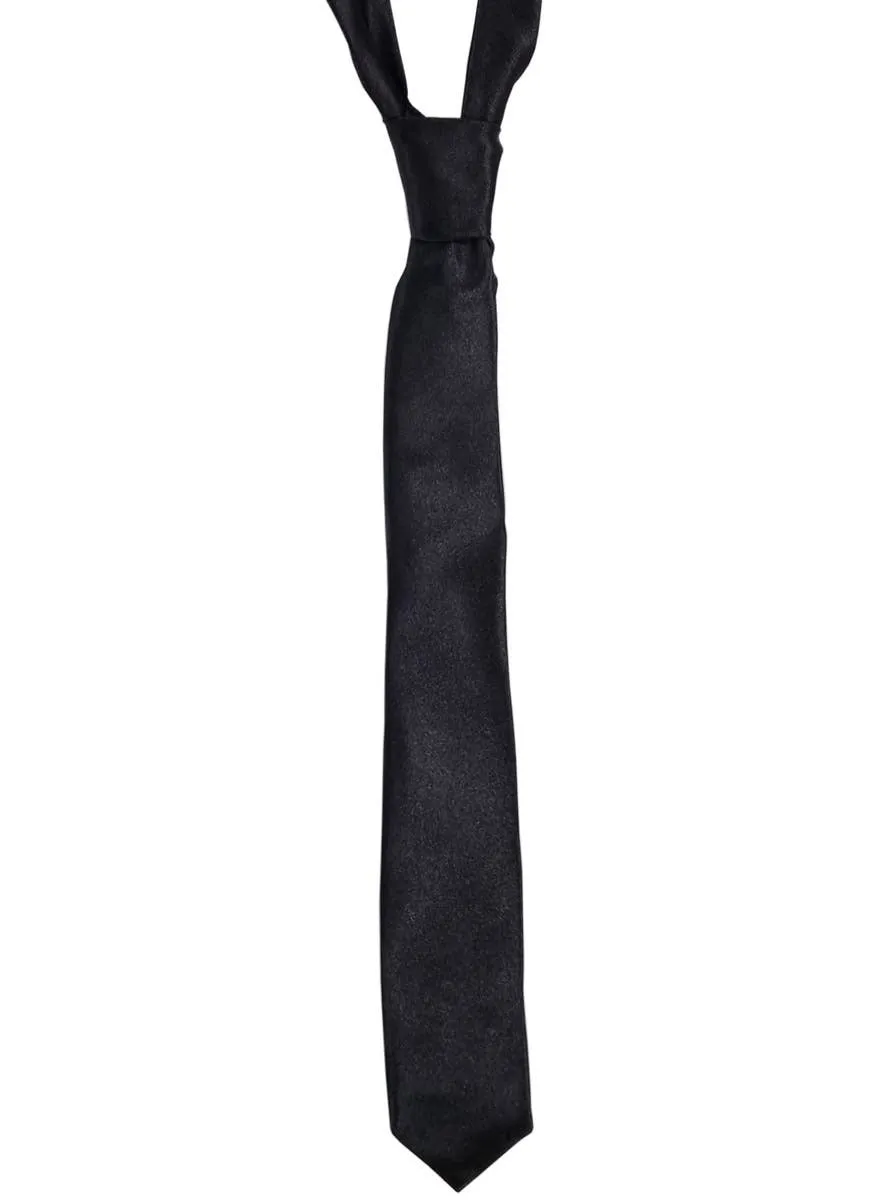Classic Black Satin Tie Up Costume Neck Tie