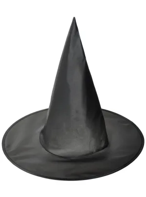 Classic Black Wide Brim Halloween Witch Hat