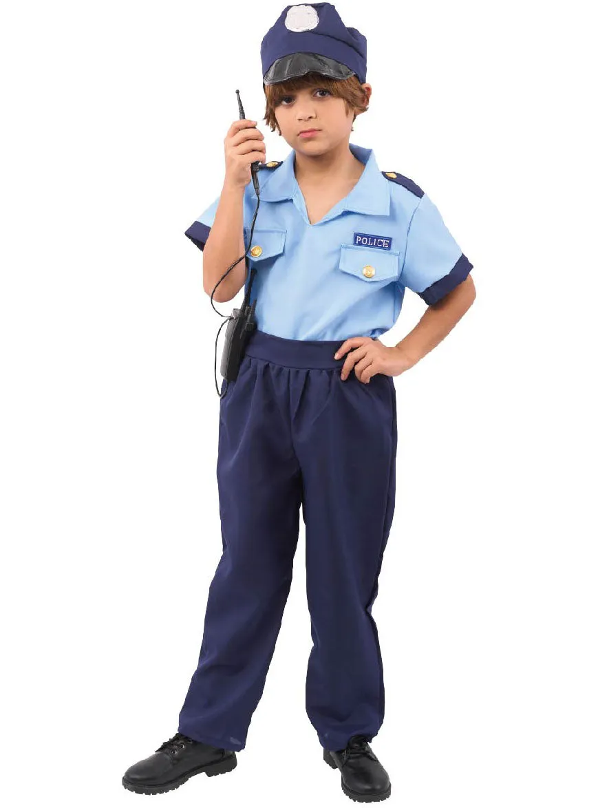Classic Blue Boys Police Man Costume